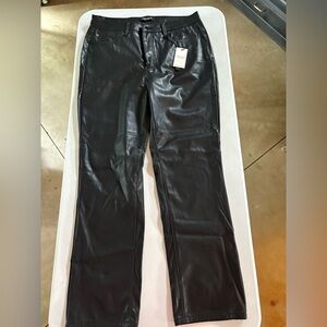Judy Blue Black Faux Leather Straight Leg Jeans
